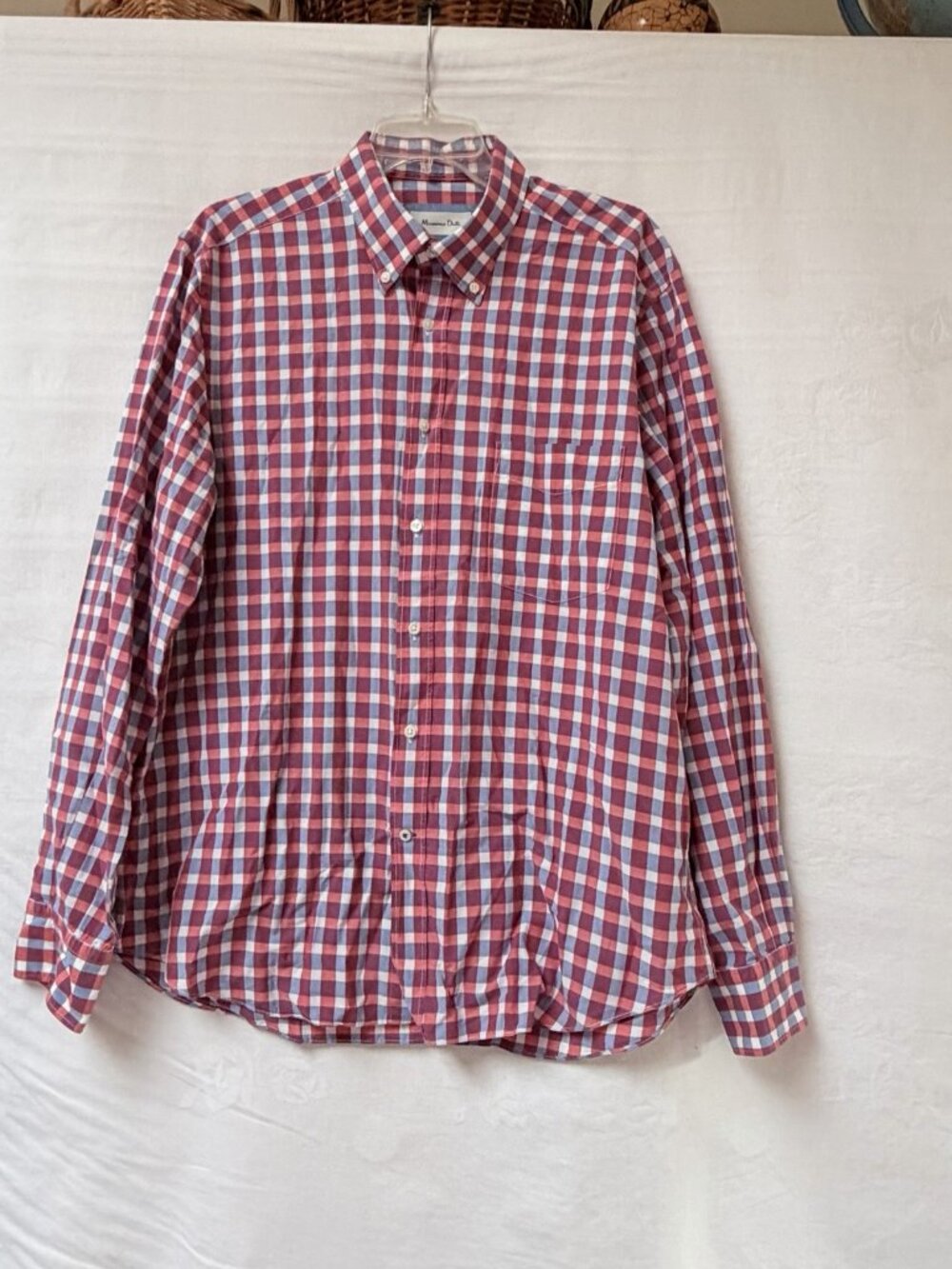 Massimo Dutti Plaid Button Shirt Adult XL Ted Long Sleeve Finest Fabric Men